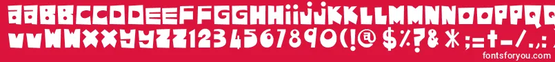 Шрифт AsamKelubi – белые шрифты на красном фоне