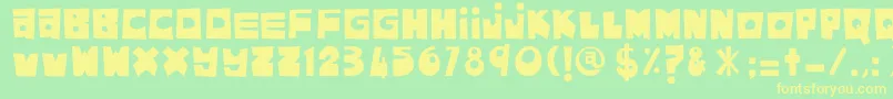 AsamKelubi Font – Yellow Fonts on Green Background