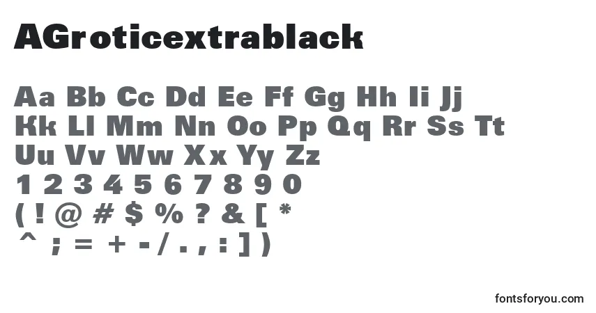 Schriftart AGroticextrablack – Alphabet, Zahlen, spezielle Symbole