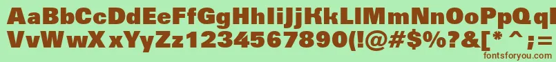 AGroticextrablack Font – Brown Fonts on Green Background