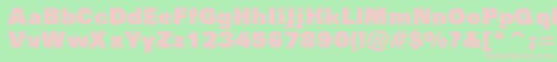 AGroticextrablack-fontti – vaaleanpunaiset fontit vihreällä taustalla