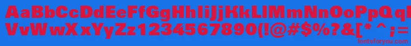 AGroticextrablack Font – Red Fonts on Blue Background