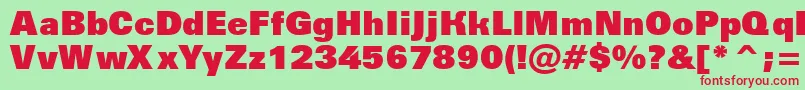 AGroticextrablack Font – Red Fonts on Green Background