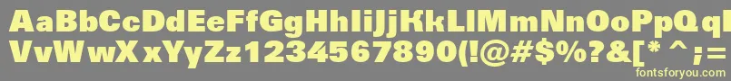 AGroticextrablack-fontti – keltaiset fontit harmaalla taustalla