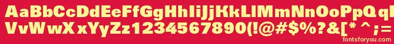 AGroticextrablack Font – Yellow Fonts on Red Background