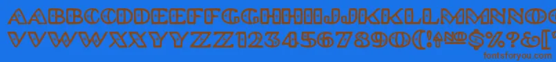 Platinum Hub Caps Polished Font – Brown Fonts on Blue Background