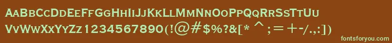 Шрифт CopperplateGothicBoldCondensedBt – зелёные шрифты на коричневом фоне
