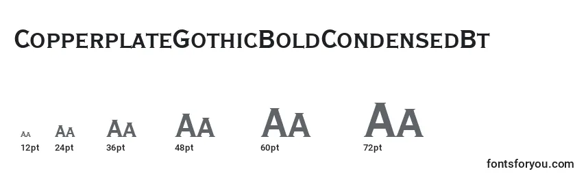 CopperplateGothicBoldCondensedBt Font Sizes