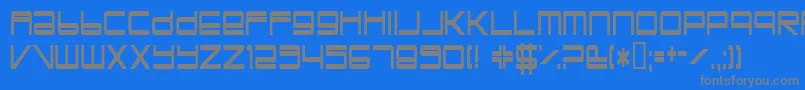 Trapperjohn Font – Gray Fonts on Blue Background