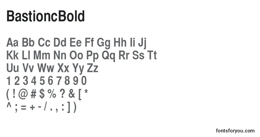 Schriftart BastioncBold – Alphabet, Zahlen, spezielle Symbole