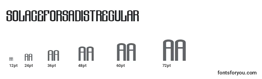 Размеры шрифта SolaceforsadistRegular