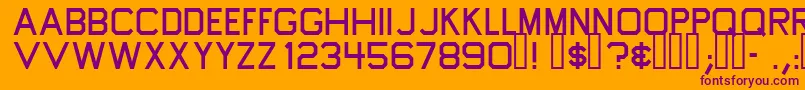 Tapew-Schriftart – Violette Schriften auf orangefarbenem Hintergrund