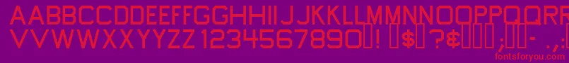 Tapew-Schriftart – Rote Schriften auf violettem Hintergrund