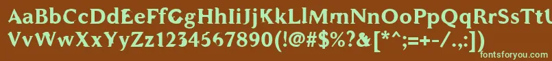 Шрифт WcAddendumBold – зелёные шрифты на коричневом фоне