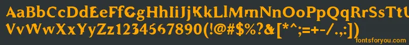フォントWcAddendumBold – 黒い背景にオレンジの文字