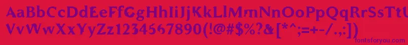 WcAddendumBold Font – Purple Fonts on Red Background