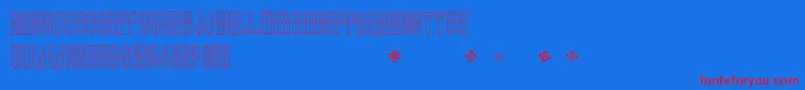 TwoFingersKing-Schriftart – Rote Schriften auf blauem Hintergrund