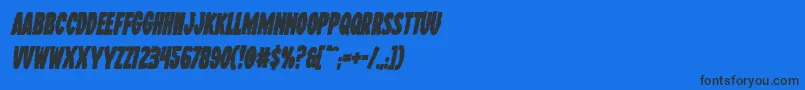 フォントWolfbrothersboldital – 黒い文字の青い背景