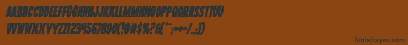 フォントWolfbrothersboldital – 黒い文字が茶色の背景にあります