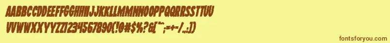 Wolfbrothersboldital Font – Brown Fonts on Yellow Background