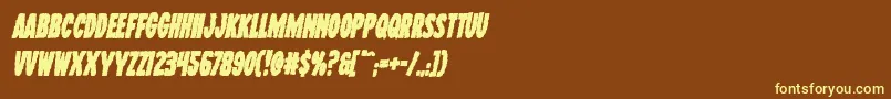 Wolfbrothersboldital Font – Yellow Fonts on Brown Background