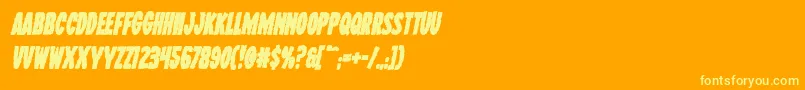 Шрифт Wolfbrothersboldital – жёлтые шрифты на оранжевом фоне