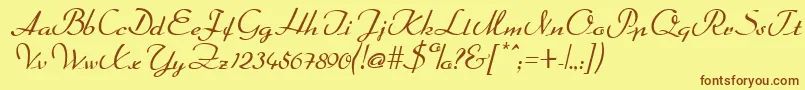 Police DahrlinRegular – polices brunes sur fond jaune