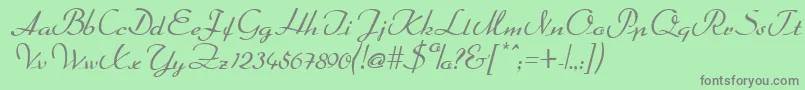 Czcionka DahrlinRegular – szare czcionki na zielonym tle
