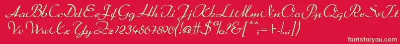 DahrlinRegular Font – Green Fonts on Red Background