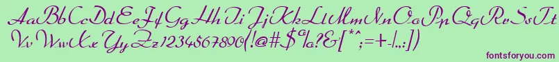 DahrlinRegular Font – Purple Fonts on Green Background