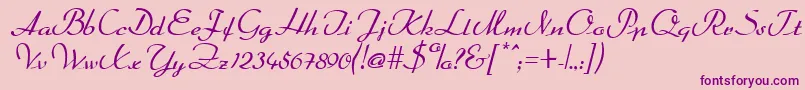 DahrlinRegular-Schriftart – Violette Schriften auf rosa Hintergrund