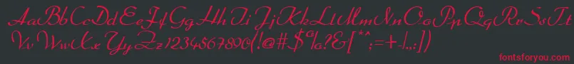 DahrlinRegular Font – Red Fonts on Black Background