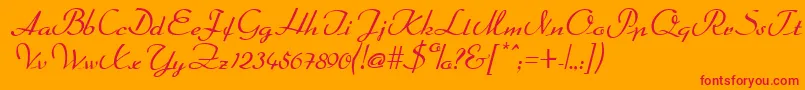 DahrlinRegular Font – Red Fonts on Orange Background