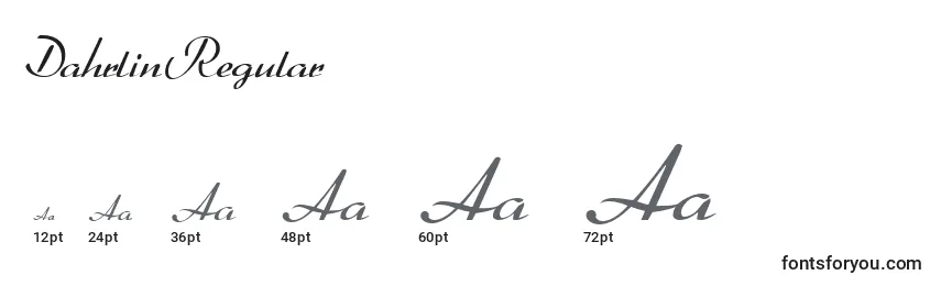 Размеры шрифта DahrlinRegular