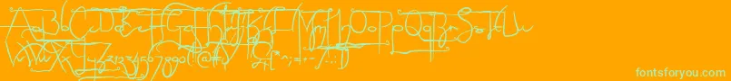 SculptorsHandAlternatives Font – Green Fonts on Orange Background