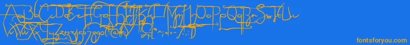SculptorsHandAlternatives Font – Orange Fonts on Blue Background