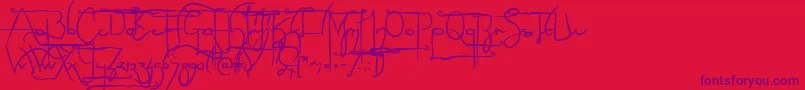 SculptorsHandAlternatives Font – Purple Fonts on Red Background