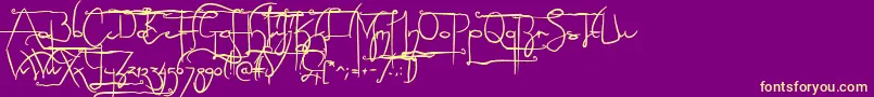 SculptorsHandAlternatives Font – Yellow Fonts on Purple Background