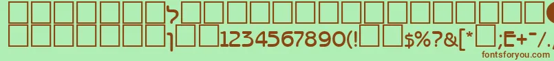 Bnz45C-fontti – ruskeat fontit vihreällä taustalla