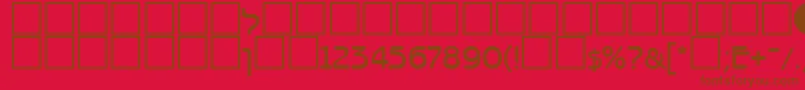 フォントBnz45C – 赤い背景に茶色の文字