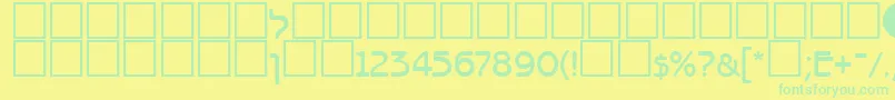 Bnz45C-fontti – vihreät fontit keltaisella taustalla