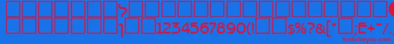 フォントBnz45C – 赤い文字の青い背景