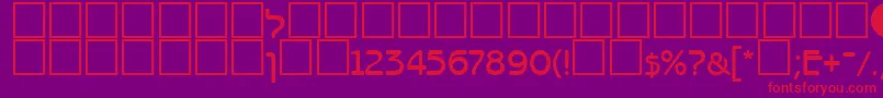 Bnz45C-Schriftart – Rote Schriften auf violettem Hintergrund