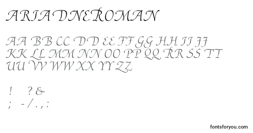 AriadneRoman-fontti – aakkoset, numerot, erikoismerkit