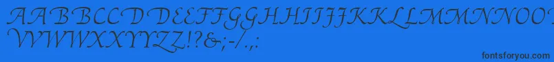 AriadneRoman-fontti – mustat fontit sinisellä taustalla