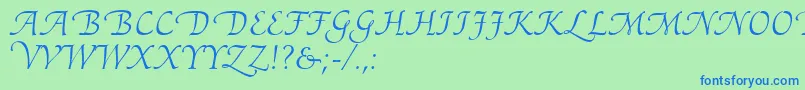 AriadneRoman Font – Blue Fonts on Green Background