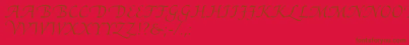 AriadneRoman-Schriftart – Braune Schriften auf rotem Hintergrund