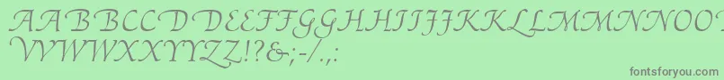 フォントAriadneRoman – 緑の背景に灰色の文字
