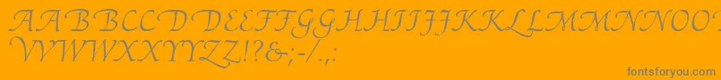 AriadneRoman-Schriftart – Graue Schriften auf orangefarbenem Hintergrund