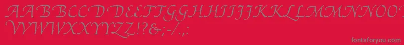 Czcionka AriadneRoman – szare czcionki na czerwonym tle